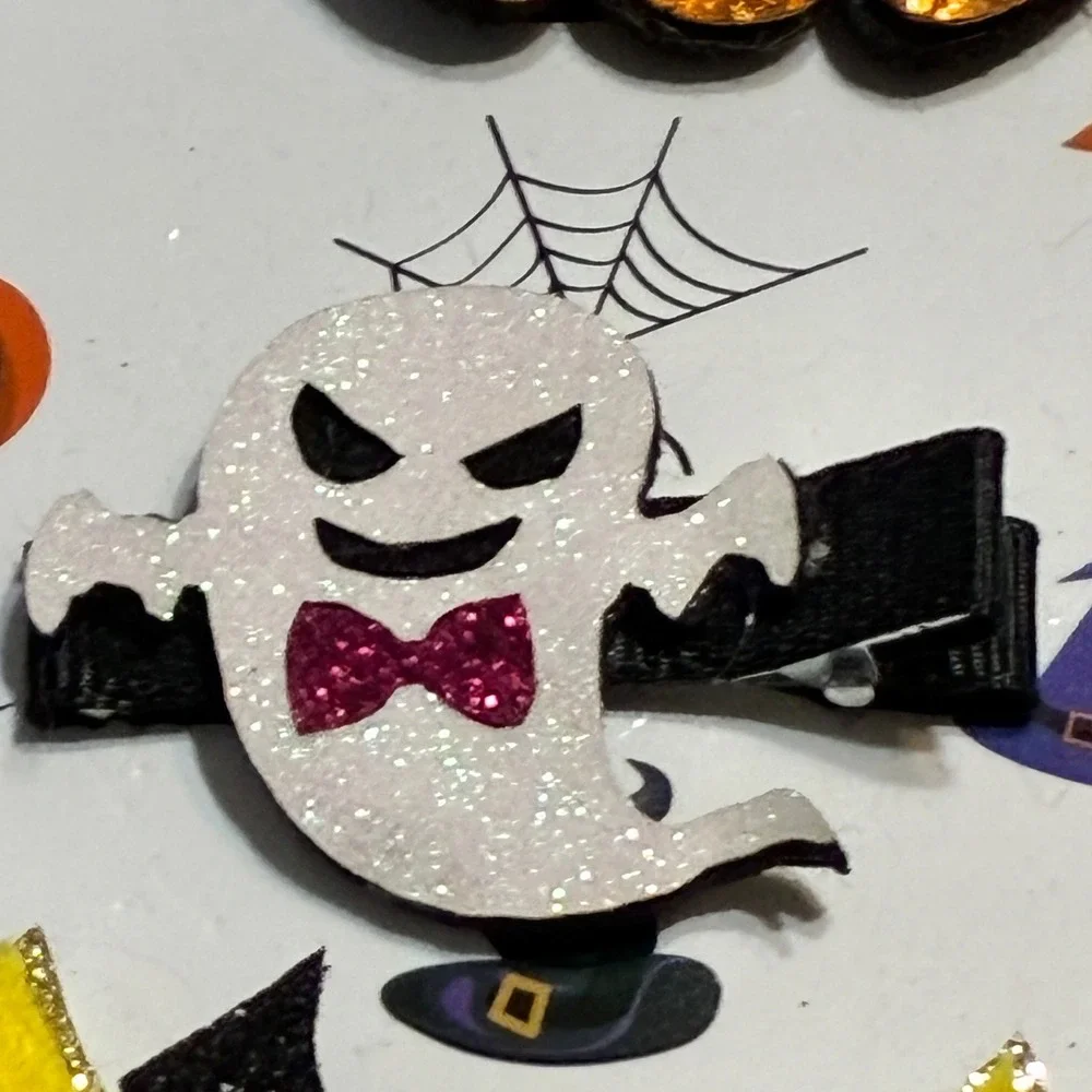 Danbar Global Halloween Glitter Hair Clips Set Witch Bat Pumpkin Ghost Moon Kids
